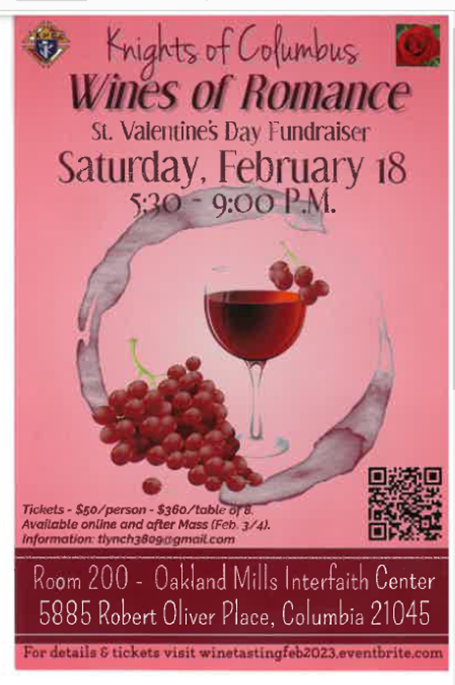 KoC Wine Tasting Fundraiser 2023