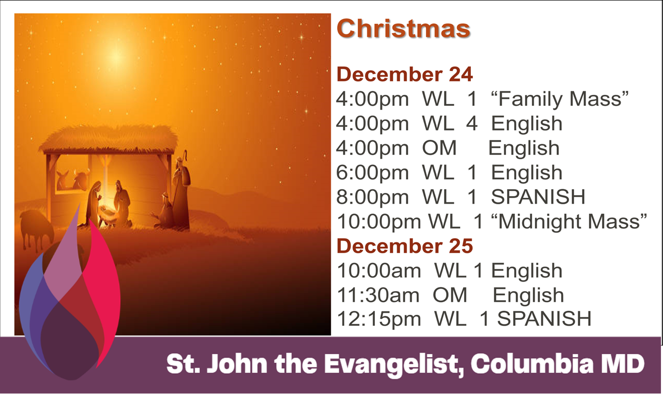 Christmas Schedule