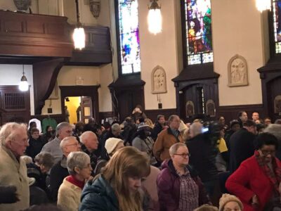 Gathering at St. Bernardine's