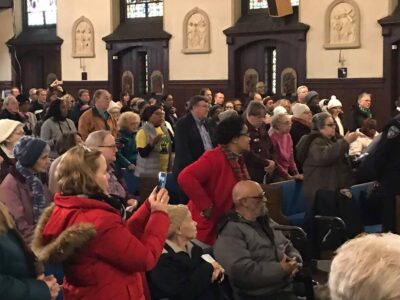 Gathering at St. Bernardine's