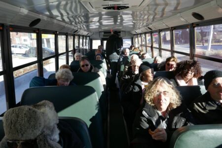 Bus ride to St. Bernardine's