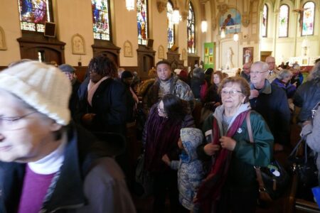 Gathering at St. Bernardine's