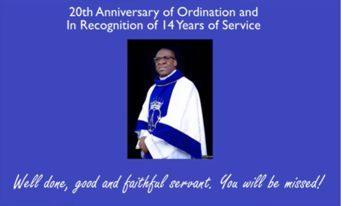 Fr. Ferdinand was recognized for his service to St. John's