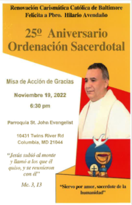 Padre Hilario 25 aniversario